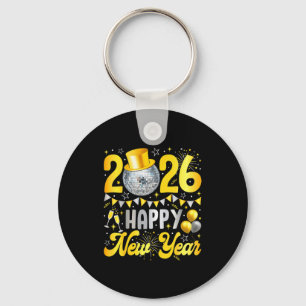 Happy New Year Party 2026 Balloon Family Matching Key Ring