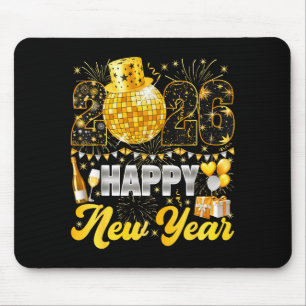 Happy New Year Party 2026 Balloon Family Matching  Mouse Pad