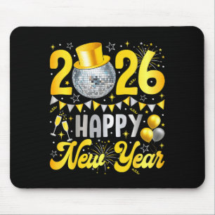 Happy New Year Party 2026 Balloon Family Matching Mouse Pad