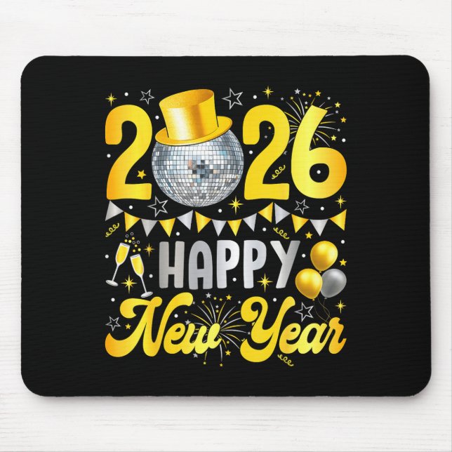 Happy New Year Party 2026 Balloon Family Matching  Mouse Pad (Front)