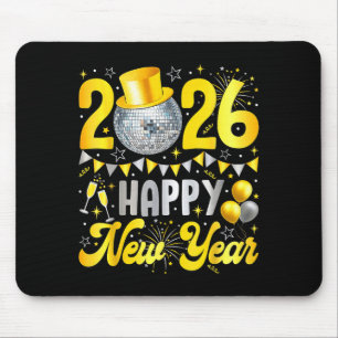 Happy New Year Party 2026 Balloon Family Matching Mouse Pad