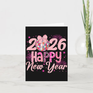 Happy New Year Party 2026 Disco Ball Family Matchi Card