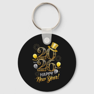 Happy New Year Party 2026 Family Matching Balloon Key Ring