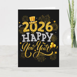 Happy New Year Party 2026 Fireworks Family Matchin Card