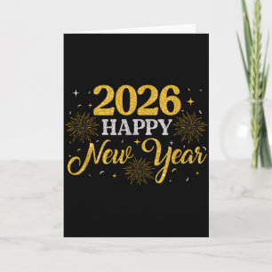 Happy New Year Party 2026 Fireworks Family Matchin Card