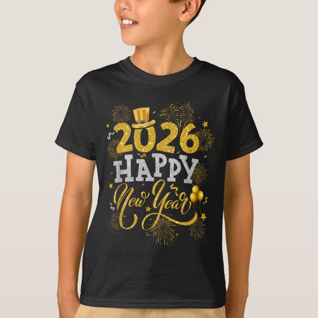 Happy New Year Party 2026 Fireworks Family Matchin T-Shirt (Front)