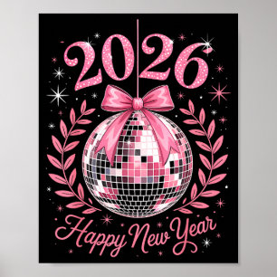 Happy New Year Party 2026 Funny Balloon Family Mat Poster