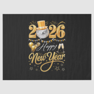 Happy New Year Party 2026 Funny Balloon Family Mat Tissue Paper