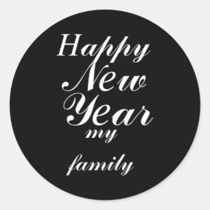 Happy New Year Party 2026 Funny Balloon My Family Classic Round Sticker