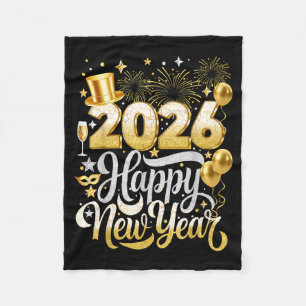 Happy New Year Party 2026 Nye Funny Family Matchin Fleece Blanket