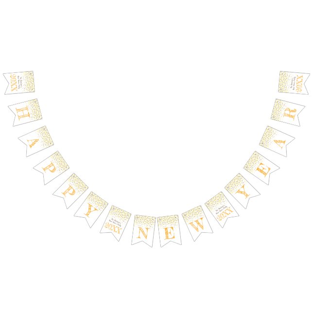 Happy New Year party champagne golden yellow Bunting (All)