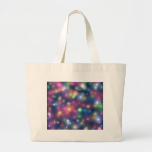 Happy New Year Party Glitter Stars Large Tote Bag