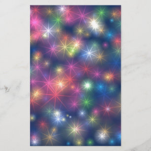 Happy New Year Party Glitter Stars Stationery
