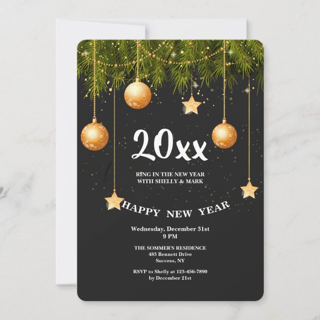 Happy New Year Party Invitation (Front)