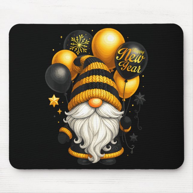 Happy New Year Party New Years Eve 2026 Gnome Love Mouse Pad (Front)