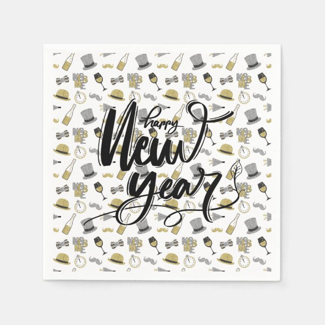 Happy New Year Party Paper Napkin (Front)