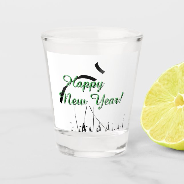 Happy New Year Party Streamers Decor glass (Front)