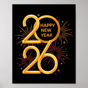 Happy New Year Party Supplies 2026 Family Matching Poster