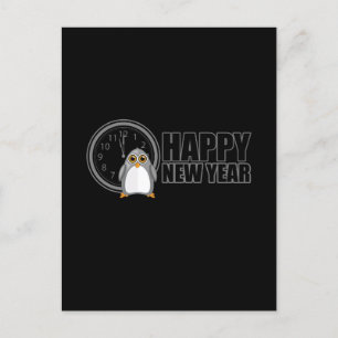 Happy New Year - Penguin Postcard