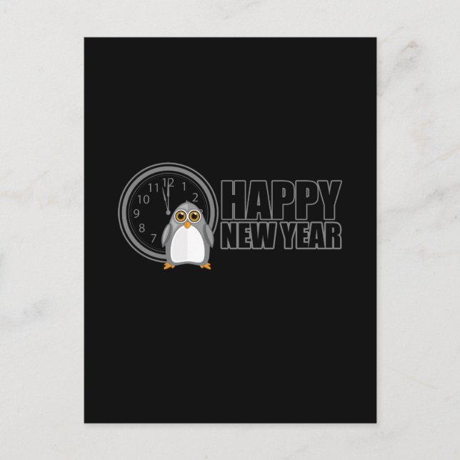 Happy New Year - Penguin Postcard (Front)