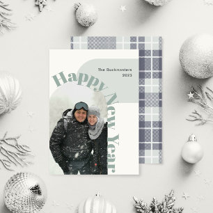 Happy New Year Photo Arch Mint Holiday Card