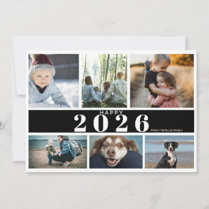 Happy New Year Photo Collage Holiday Card