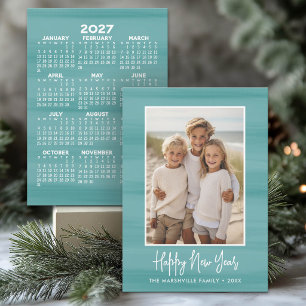 Happy New Year Photo with 2027 calendar Holiday Card