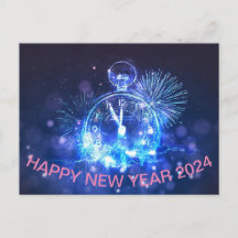 Happy New Year postcard gift 2024