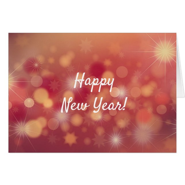 Happy new Year Pretty Sparkles Card (Front Horizontal)