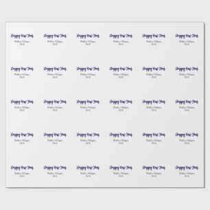 Happy new year purple black add name year simple wrapping paper