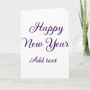 Happy new year purple calligraphy simple minimal  card