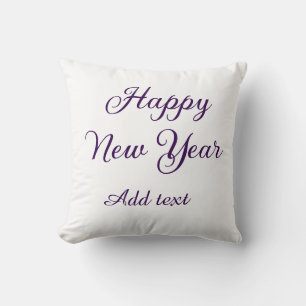 Happy new year purple calligraphy simple minimal  cushion