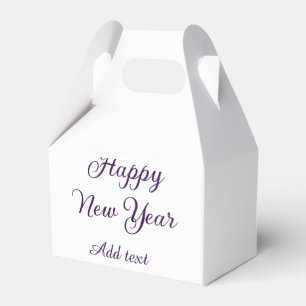 Happy new year purple calligraphy simple minimal favour box