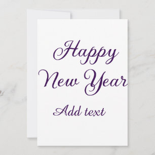 Happy new year purple calligraphy simple minimal holiday card