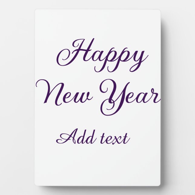 Happy new year purple calligraphy simple minimal  plaque (Front)