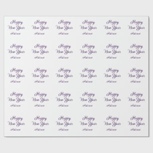 Happy new year purple calligraphy simple minimal  wrapping paper