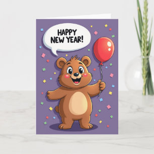Happy New Year Purple Card