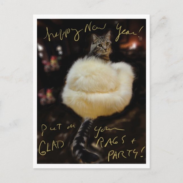 Happy New Year!  Put on your glad rags and party! Holiday Postcard (Front)