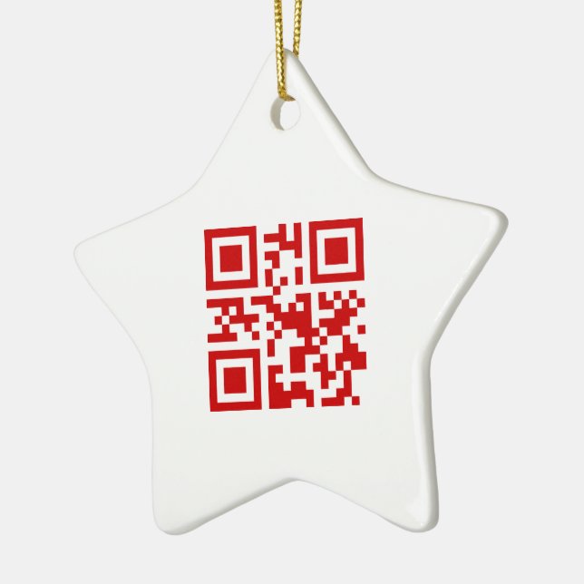 Happy New Year! -- QR Code Ceramic Tree Decoration (Left)