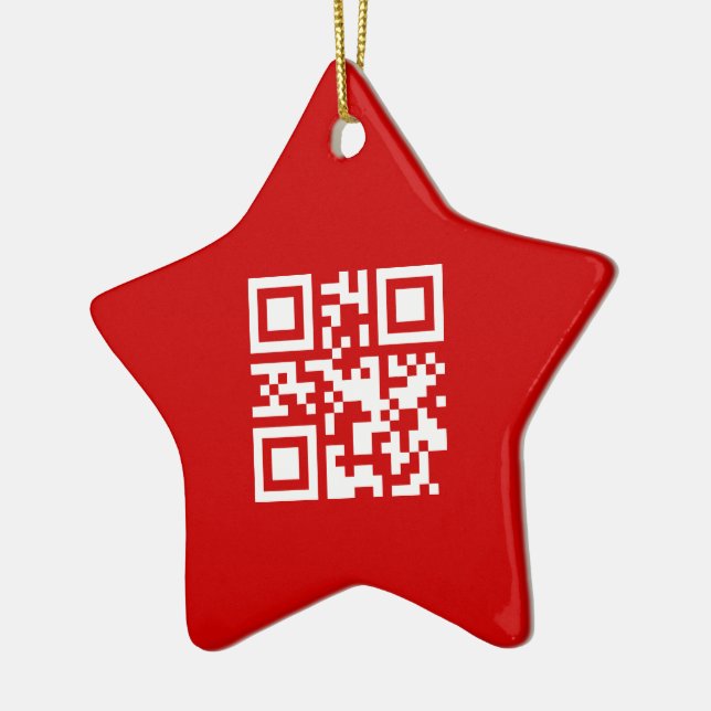 Happy New Year! -- QR Code Ceramic Tree Decoration (Left)