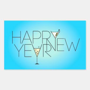 Happy New Year Rectangle Stickers