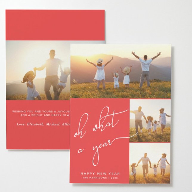 Happy New Year Red Photo Holiday Card (Creator Uploaded)