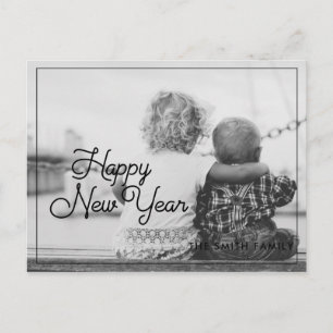 Happy New Year retro Postcard