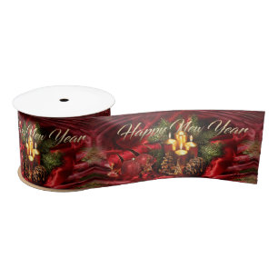 Happy New Year Ribbon Satin Ribbon