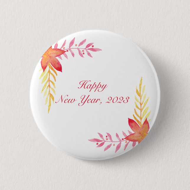 Happy new year Round Button (Front)