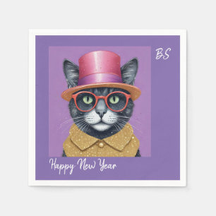 Happy New Year’s party - Cat in Disguise Napkin