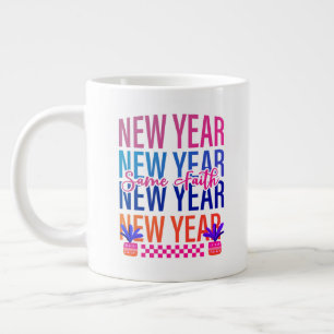 Happy New Year Same Faith Fun Colour Large Coffee Mug
