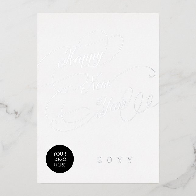 Happy New Year script business corporate logo (Front)