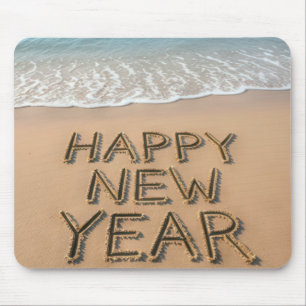 Happy New Year Seashore Mouse Pad