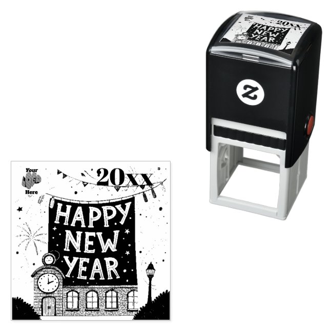 Happy New Year Self-inking Stamp (In Situ)